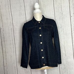 Chico’s Travelers Crushed Denim Jacket - Medium - NWT